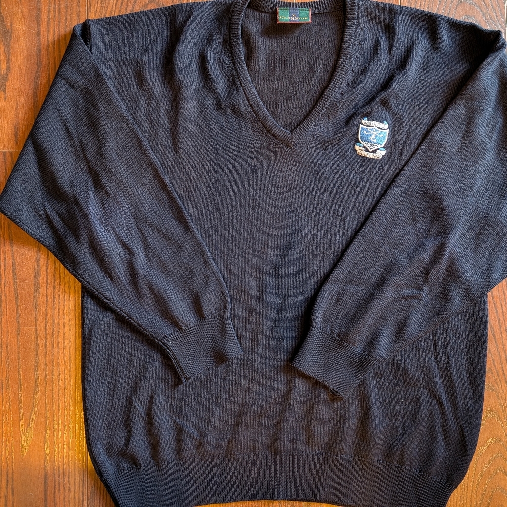 Glenmuir Superfine Merino Wool Sweater Embroidered Crest Golf Preppy Classi*Flaw